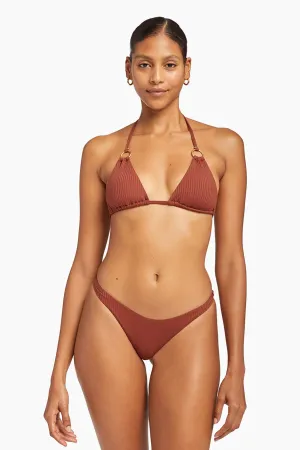 California High Leg Bottom - Copper Brown EcoRib