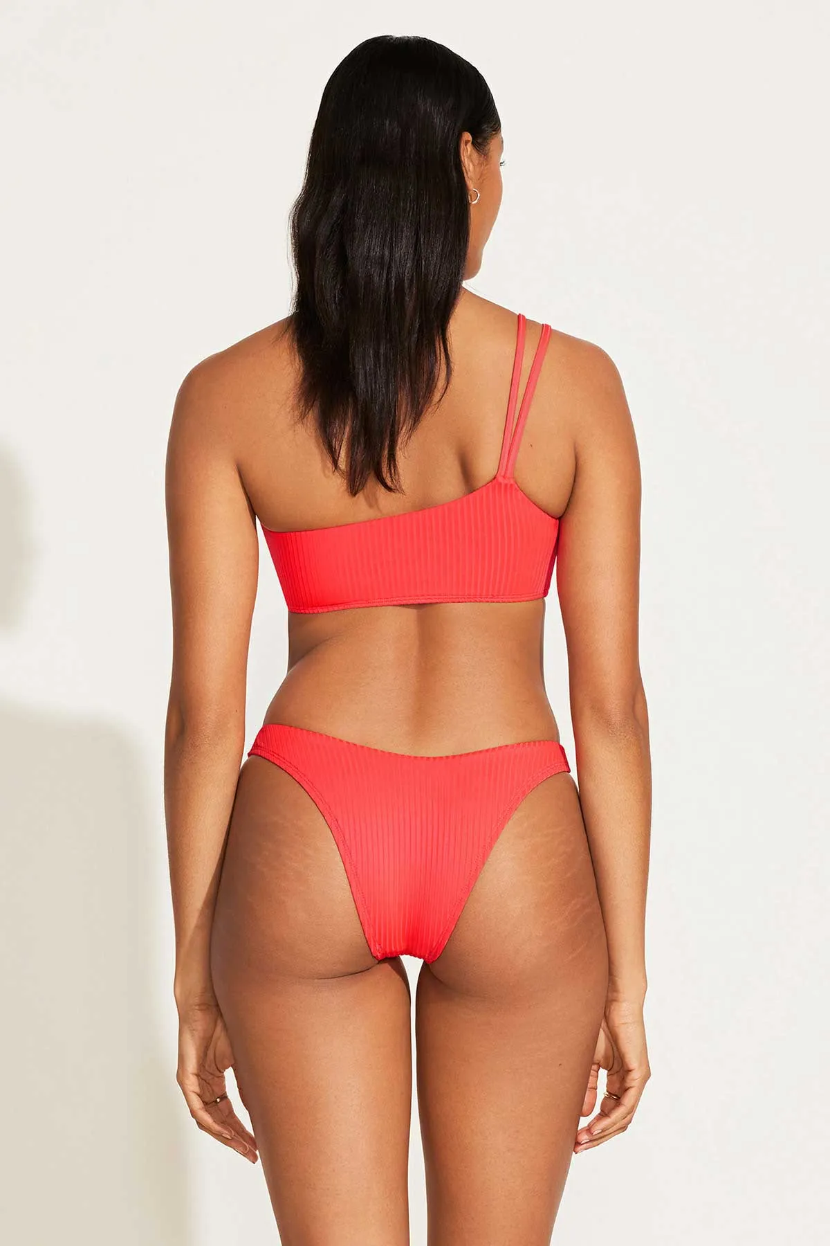 California High Leg Bottom - Coral Glow EcoRib BT