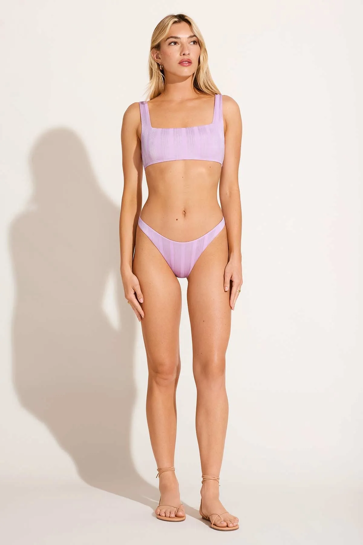 California High Leg Bottom - Orchid Shiny Stripe