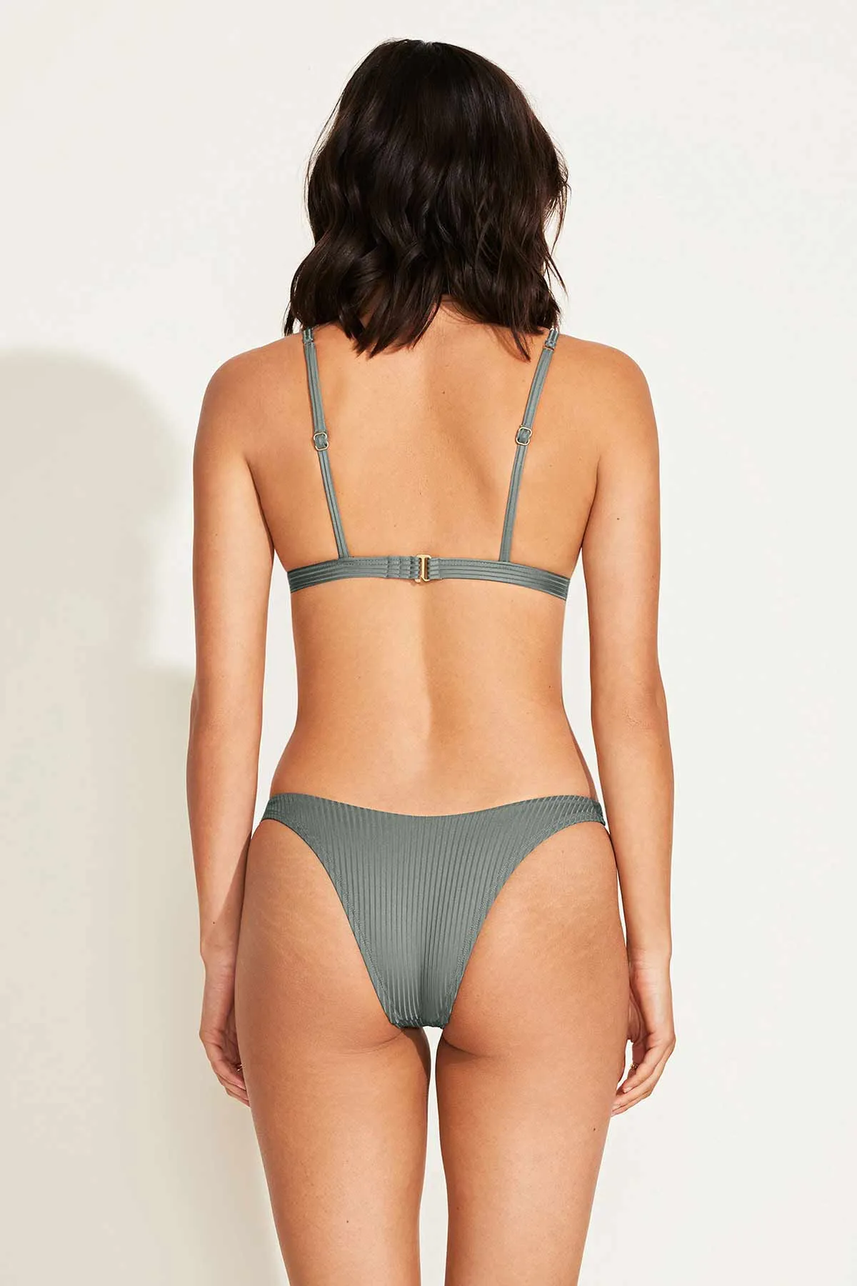 California High Leg Bottom - Sea Green EcoRib