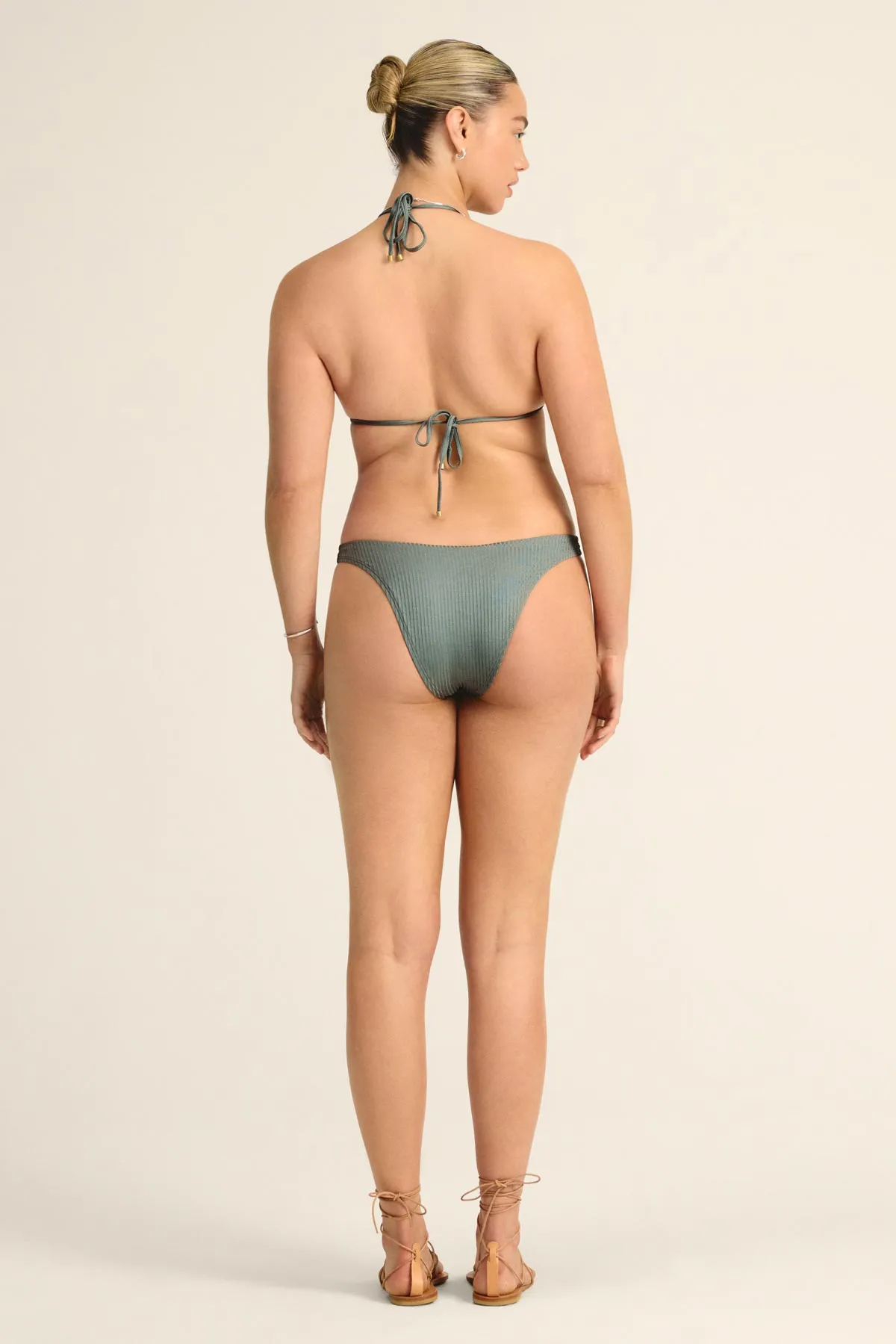 California High Leg Bottom - Sea Green EcoRib
