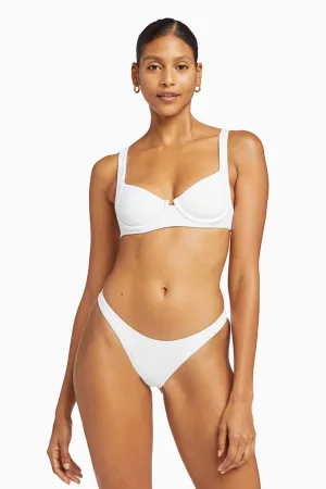 California High Leg Bottom - White EcoRib