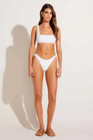 California High Leg Bottom - White SuperRib