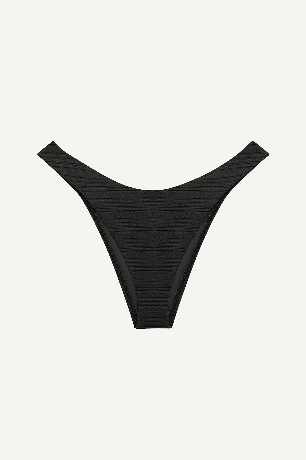 California High Leg Bottom - Black Seersucker Stripe