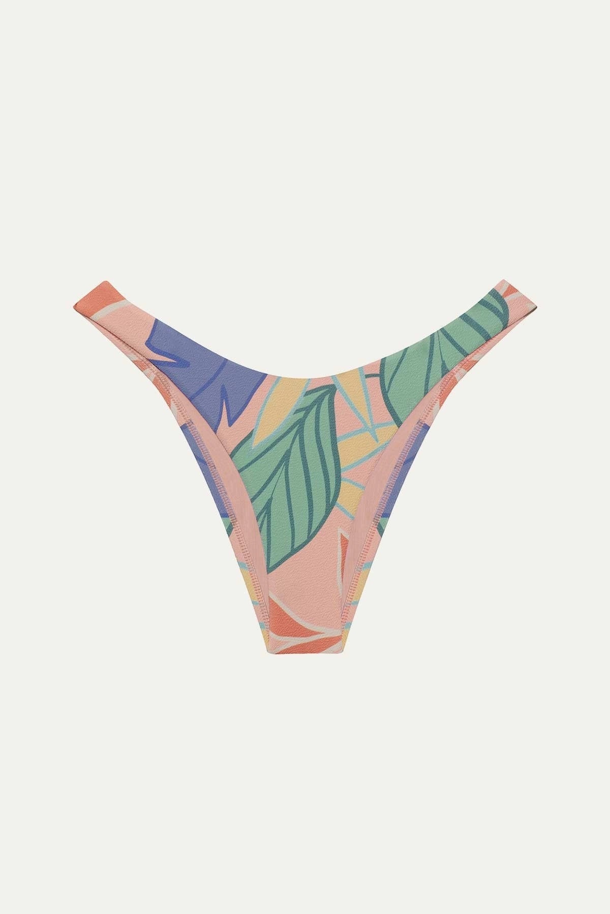 California High Leg Bottom - Retro Jungle Crepe Texture