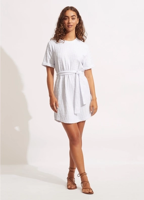 Capri Terry Dress - White