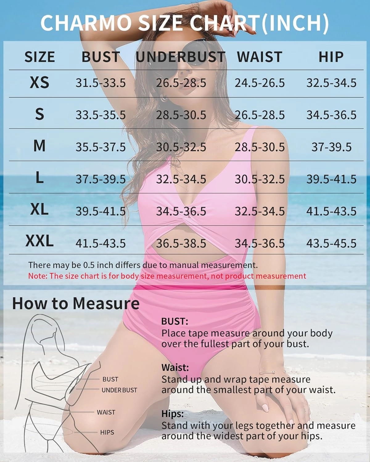 Charmo Womens One Piece Swimsuit Ruched Tummy Control High Cut Backless V Neck Bathing Suits Swimwear