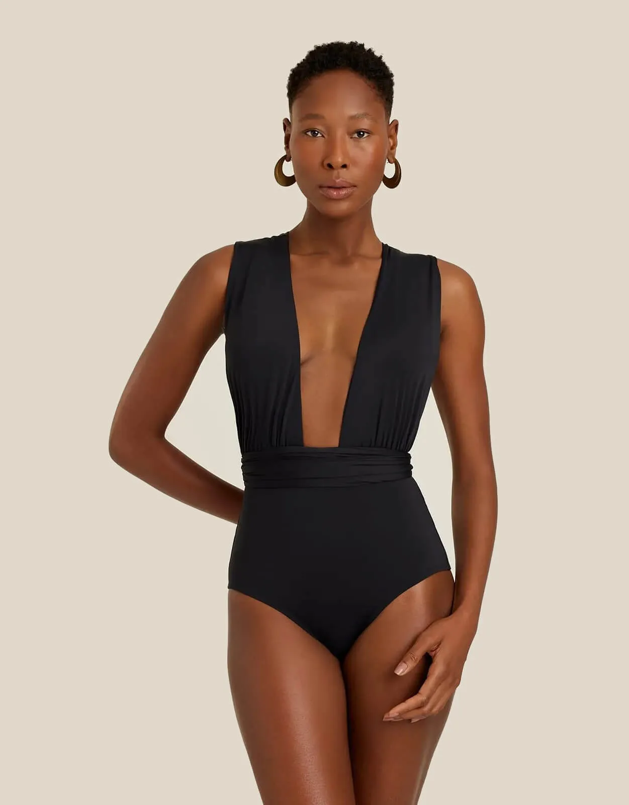 Chic Multi Way One Piece Swimsuit Black