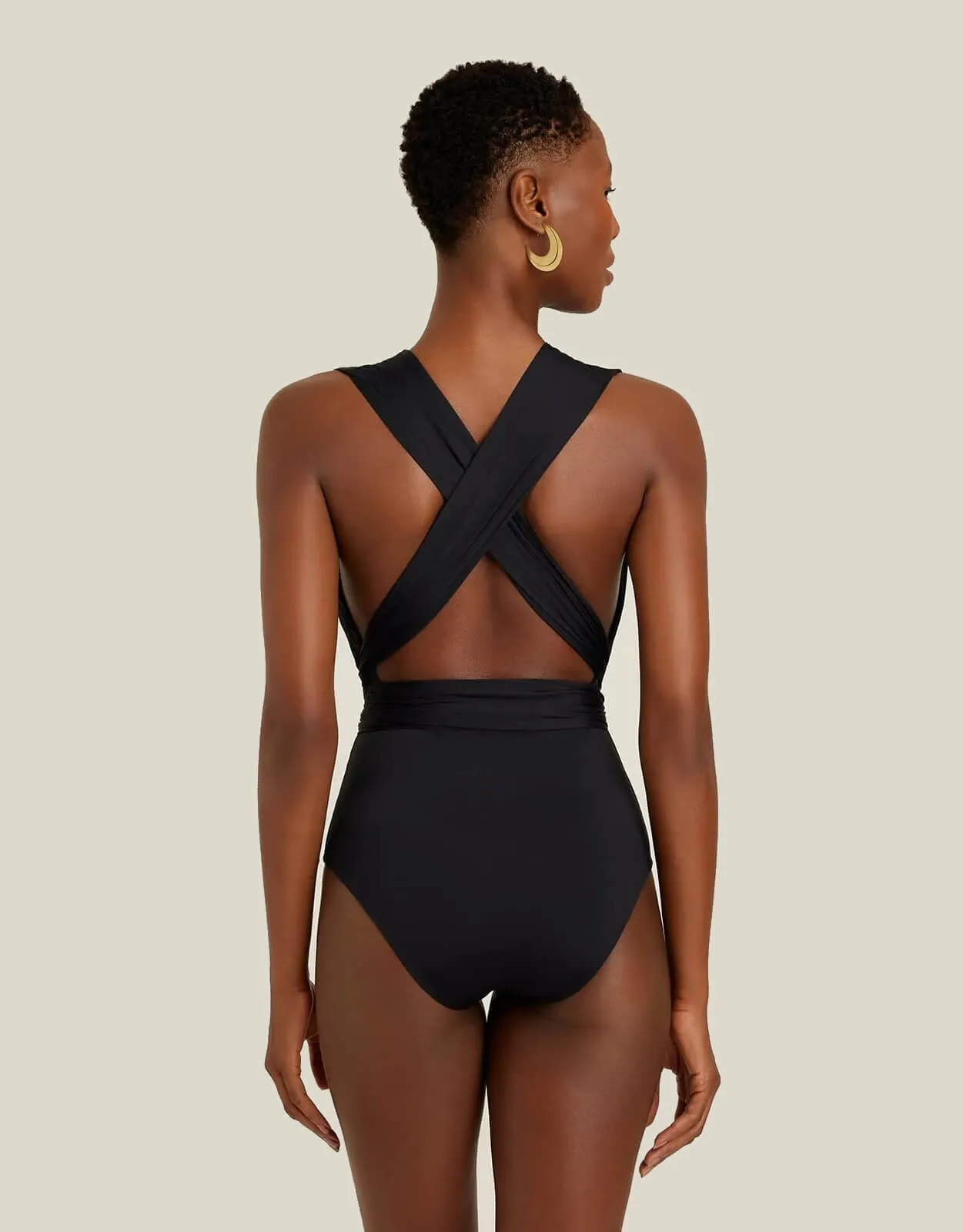 Chic Multi Way One Piece Swimsuit Black