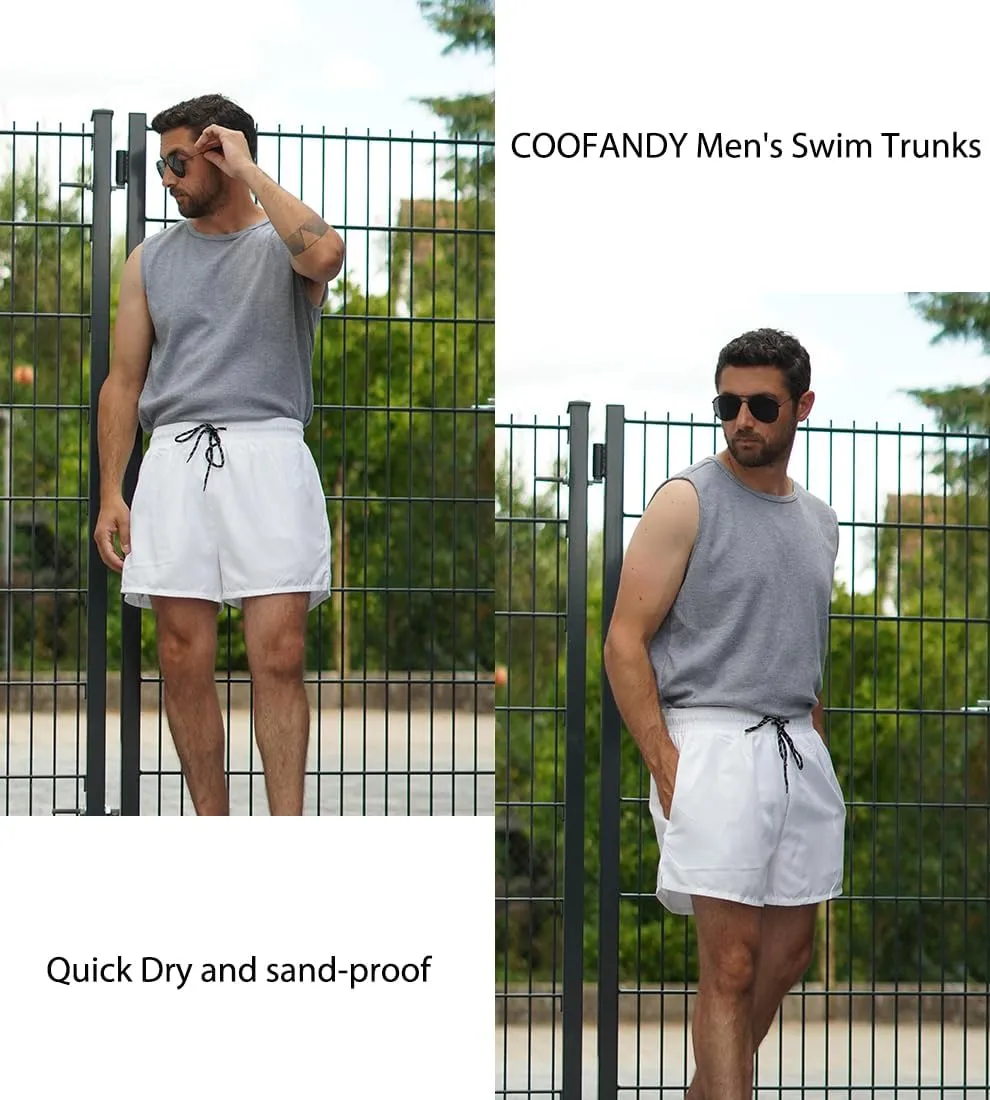 COOFANDY Men's Swim Trunks Bathing Suit with Compression Liner Pockets Quick Dry Swimsuit Beach Board Swim Short Swimwear