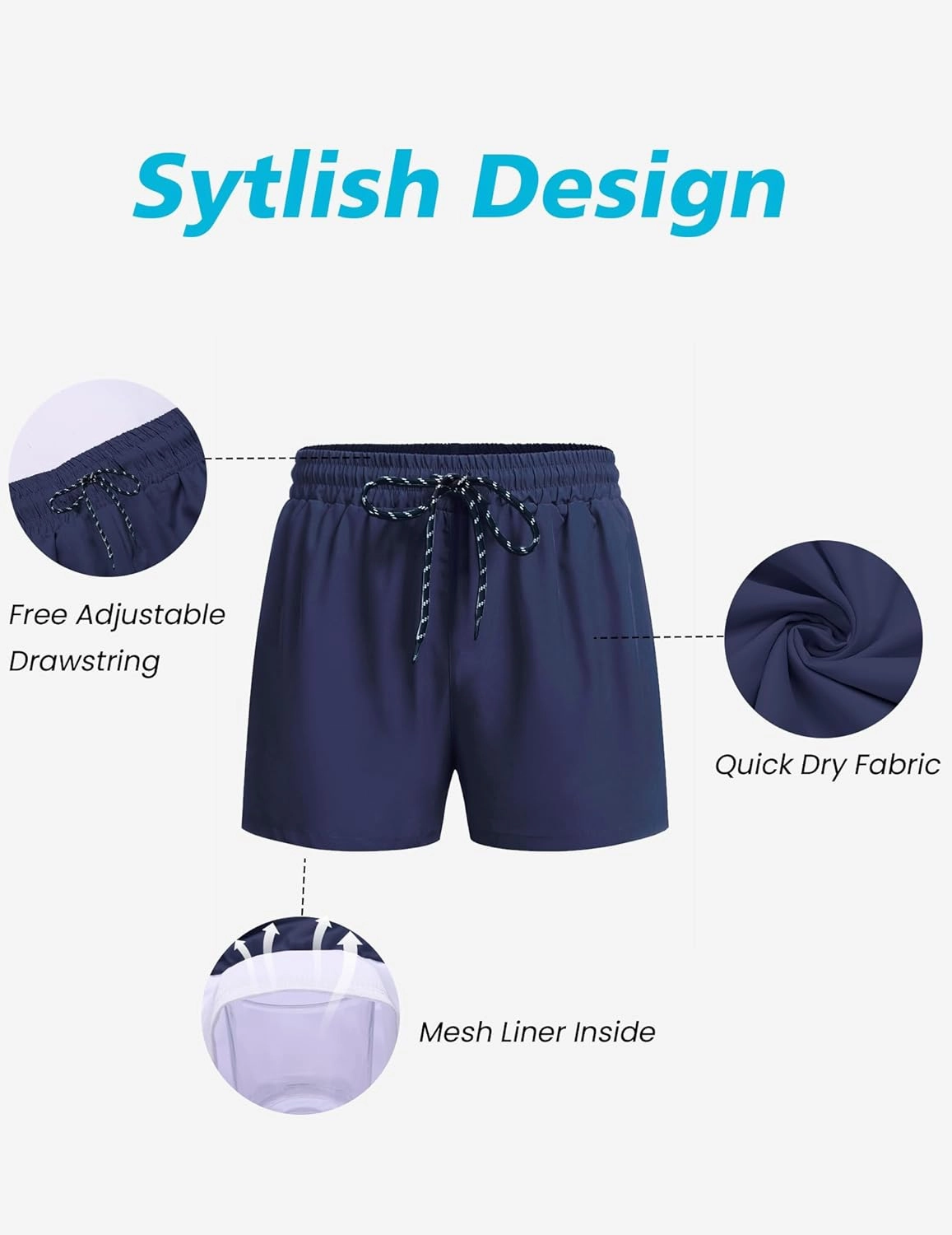 COOFANDY Men's Swim Trunks Bathing Suit with Compression Liner Pockets Quick Dry Swimsuit Beach Board Swim Short Swimwear