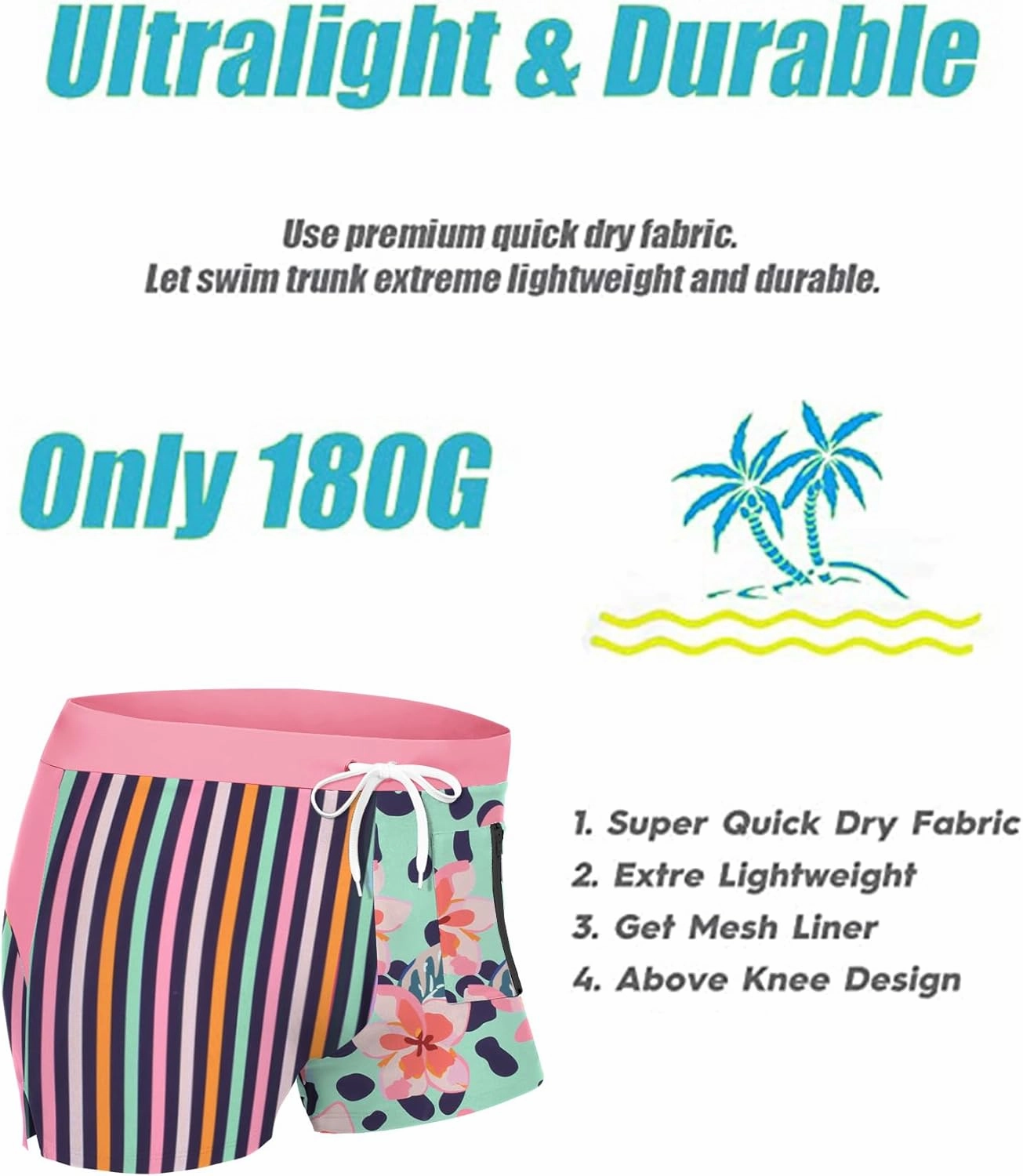 COOFANDY Mens Swim Trunks Swimwear Bathing Suit Swim Brief Square Leg Board Short S-3XL