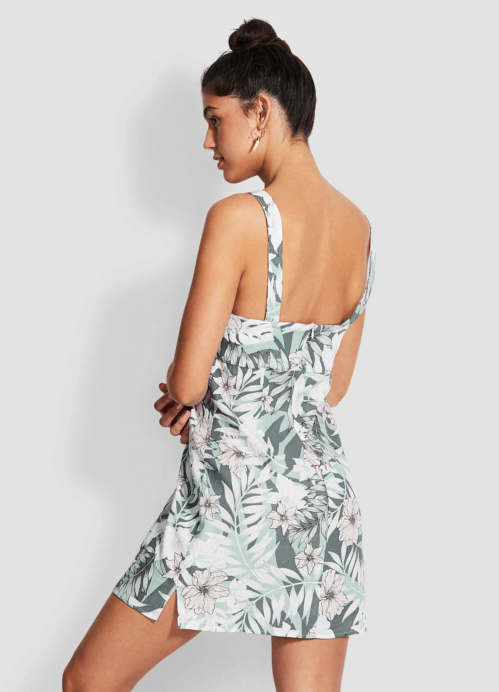 Copacabana Linen Blend Dress - Vine