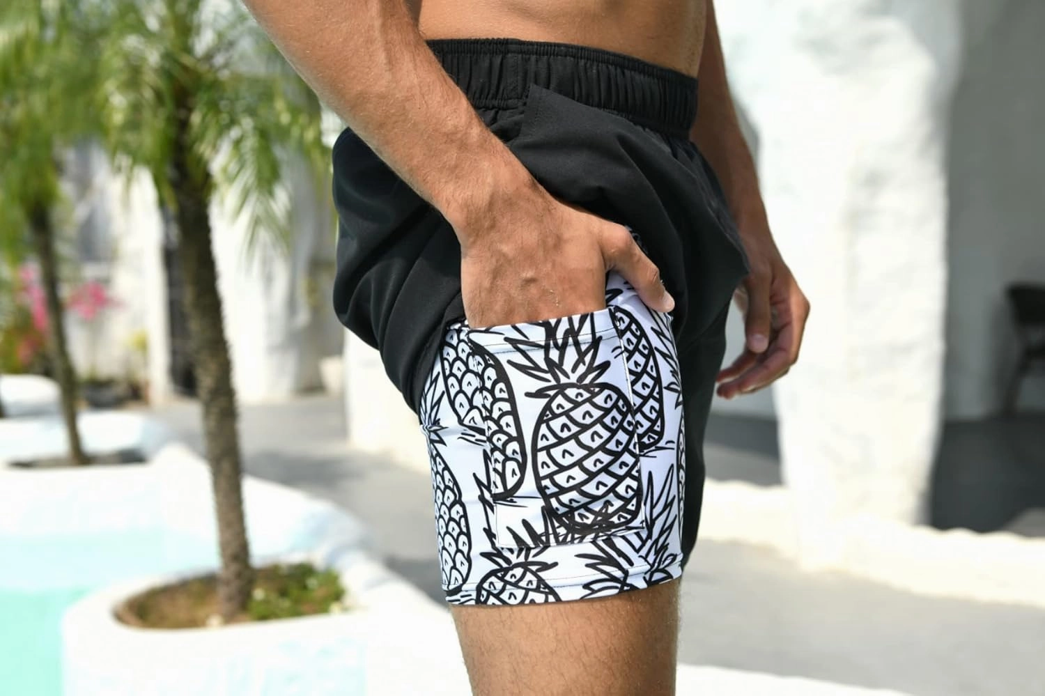Cozople Mens Swim Trunks Quick Dry Bathing Suit with Compression Liner 5.5" Inseam Anti Chafe Beach Swim Shorts