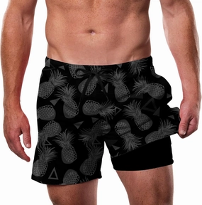 Cozople Mens Swim Trunks with Compression Liner 5.5" Inseam Quick Dry Bathing Suit Lightweight Swimming Shorts