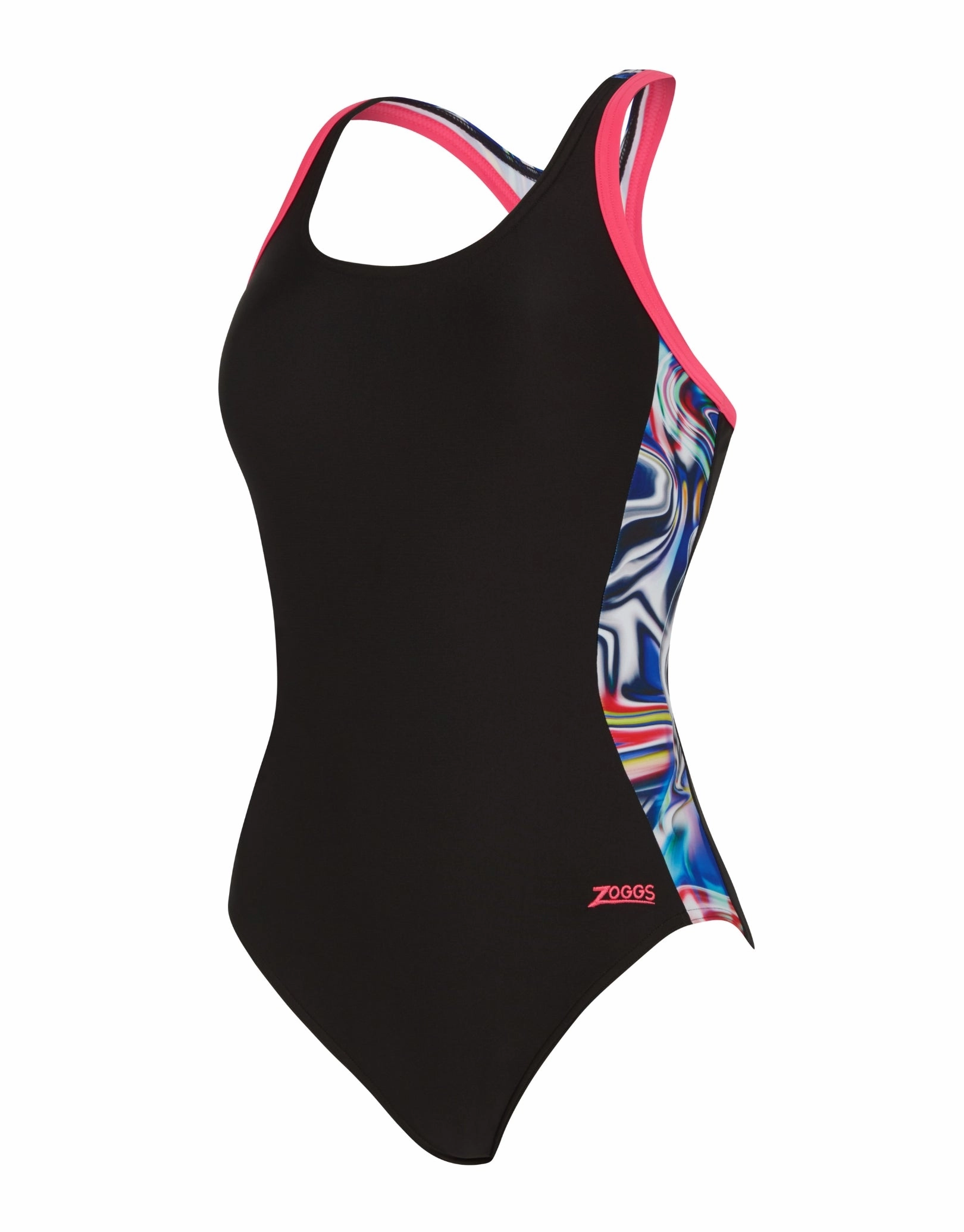 Crazy Wash Atomback Swimsuit - Black/Multi