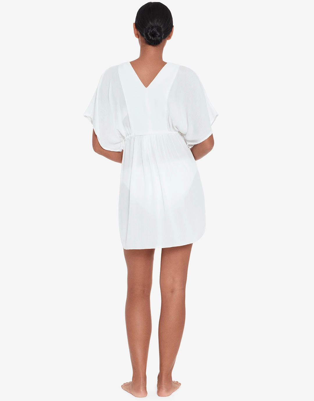Crinkle Tunic Beach Dress - White