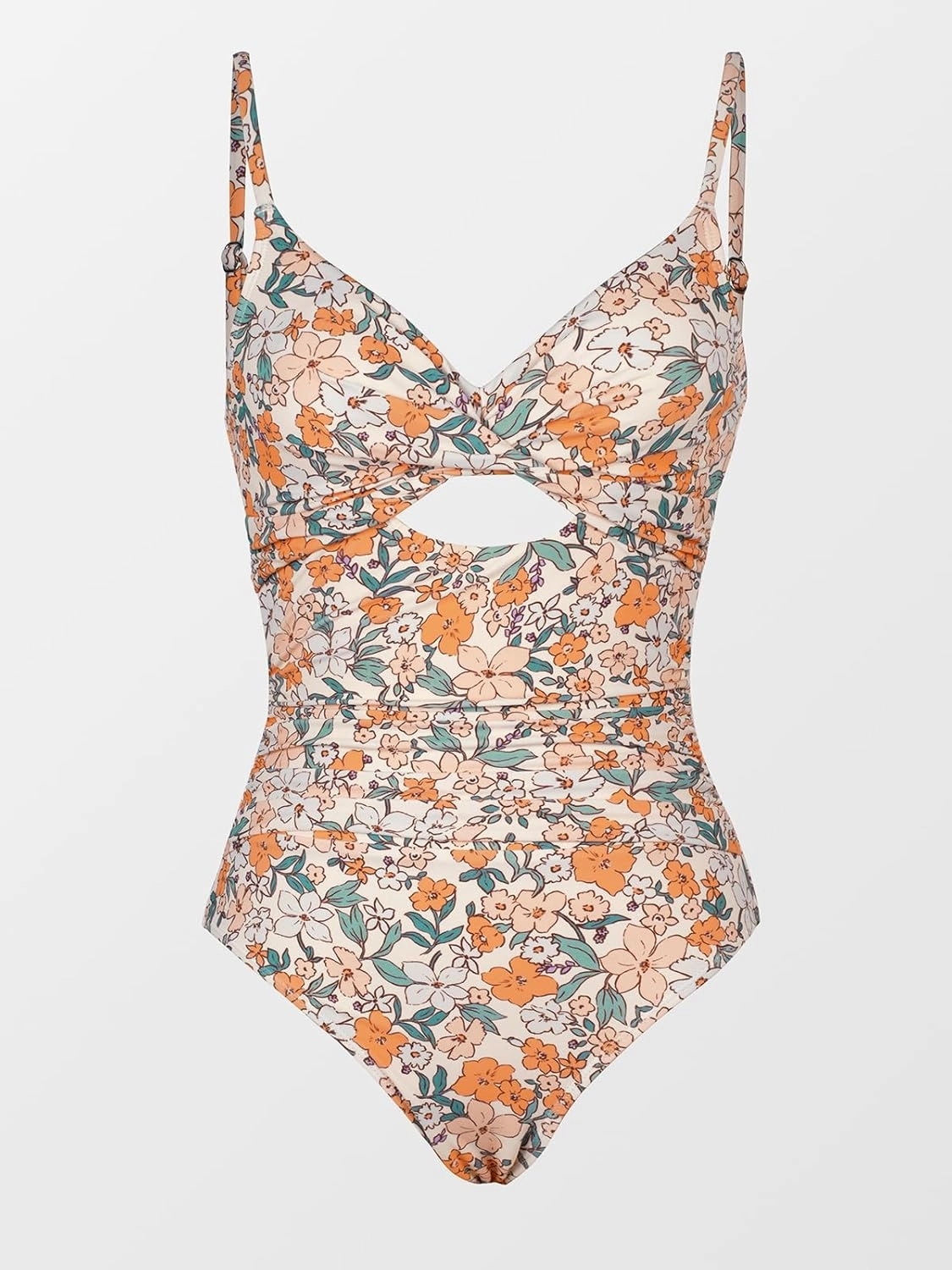 CUPSHE One Piece Swimsuit for Women Bathing Suits Twist Front Cutout Adjustable Straps Ruched Swimwear