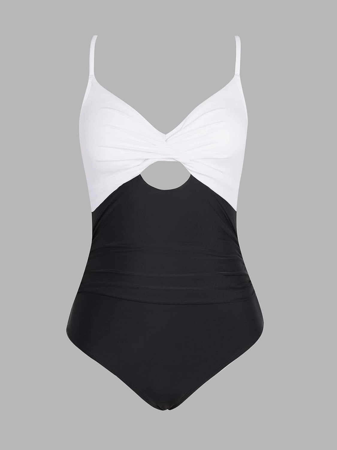 CUPSHE One Piece Swimsuit for Women Bathing Suits Twist Front Cutout Adjustable Straps Ruched Swimwear