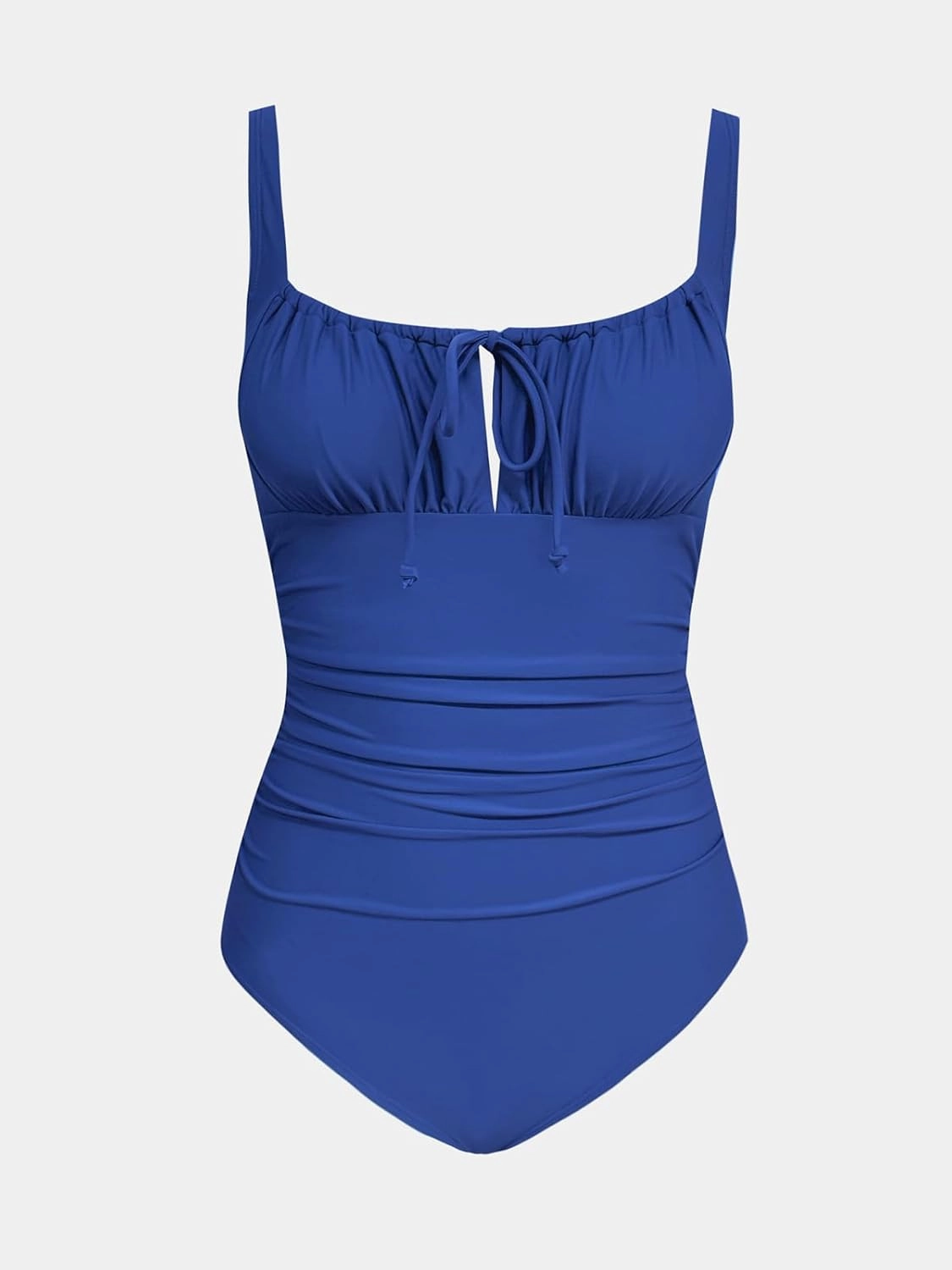 CUPSHE Women's One Piece Swimsuit Bathing Suit Square Neck Back Cut Out Drawstring Self Tie Back Hook