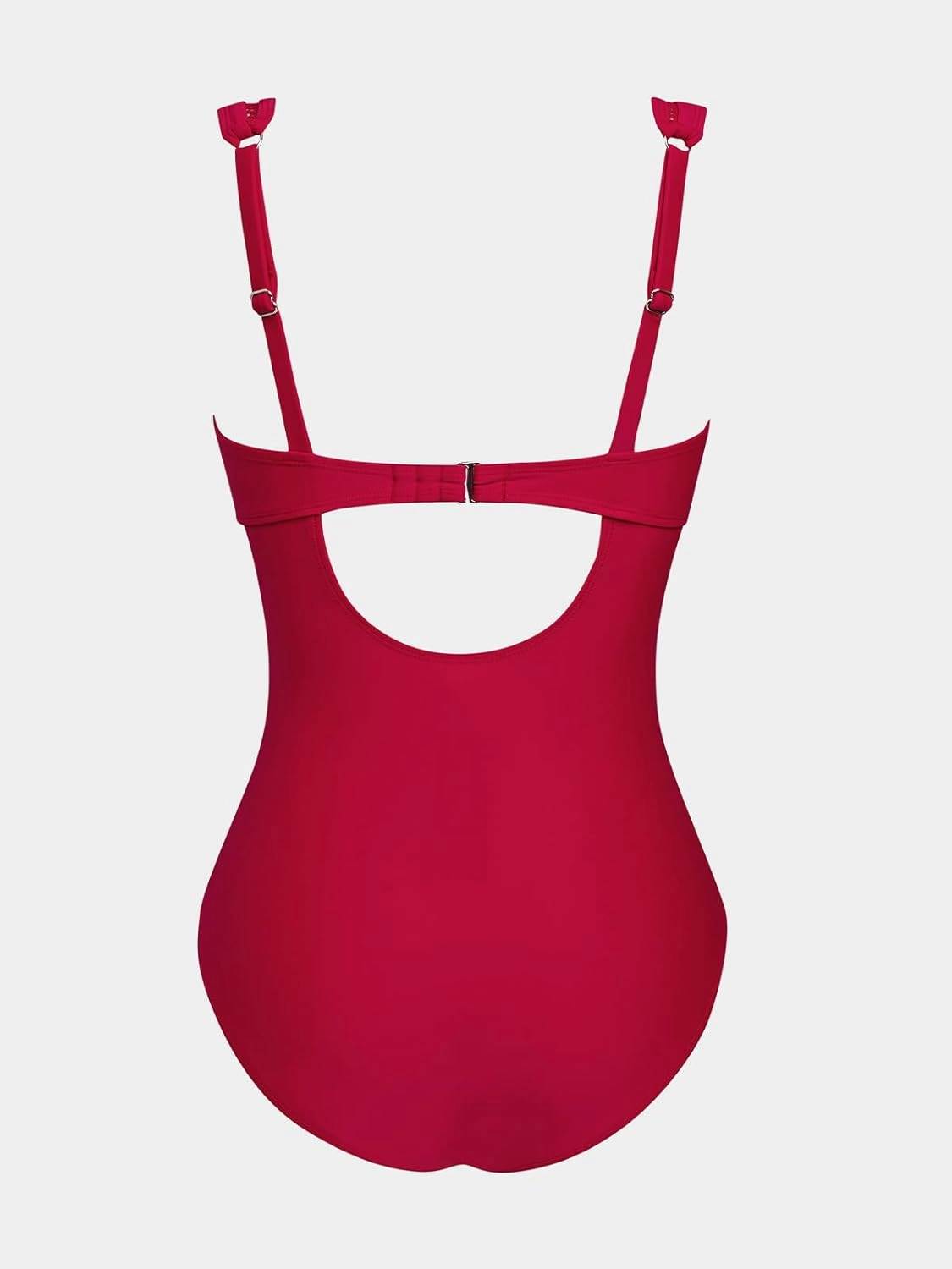 CUPSHE Women's One Piece Swimsuit Bathing Suit V Neck Adjustable Straps Ruched Mesh Back Hook