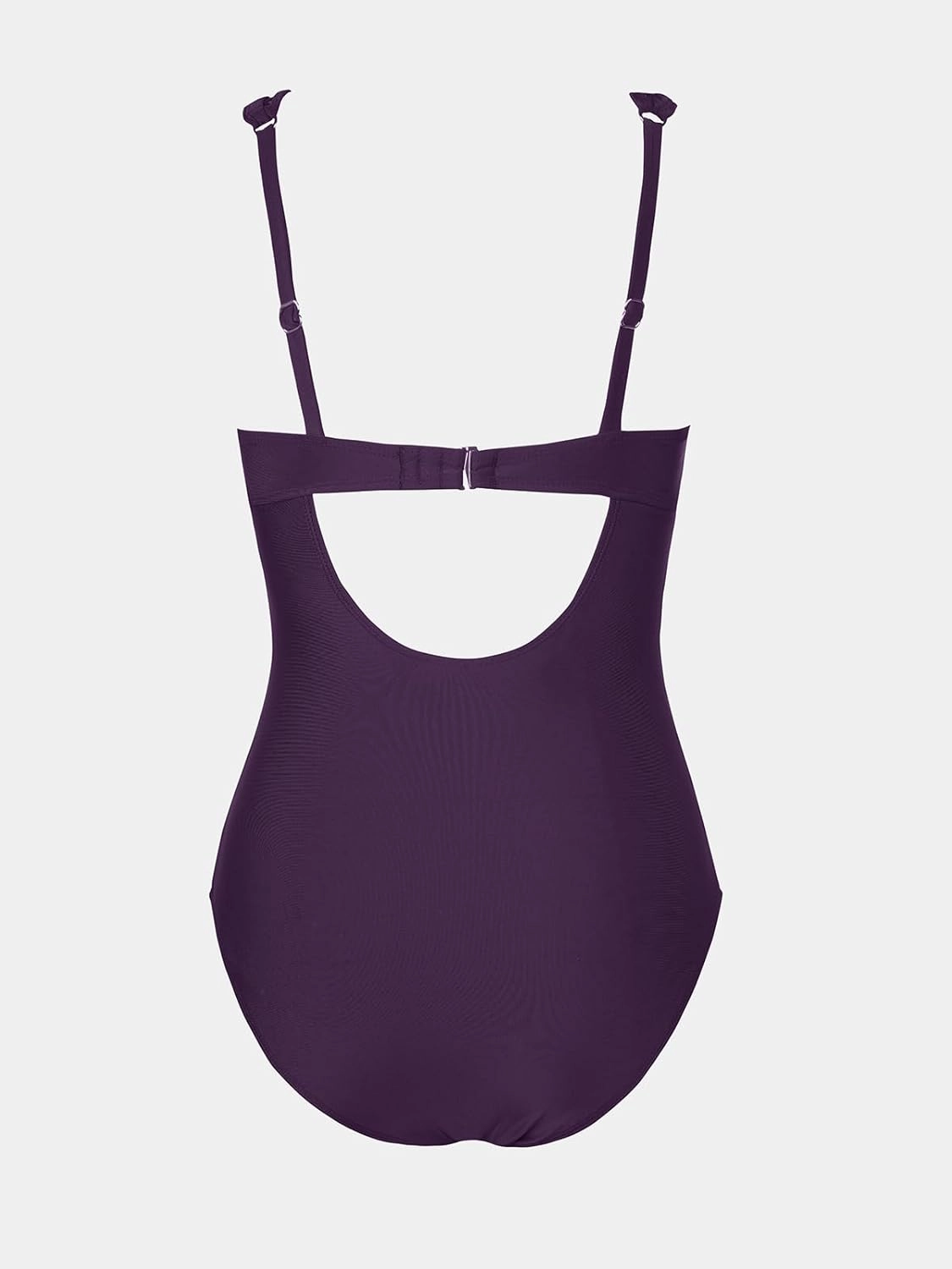 CUPSHE Women's One Piece Swimsuit Bathing Suit V Neck Adjustable Straps Ruched Mesh Back Hook
