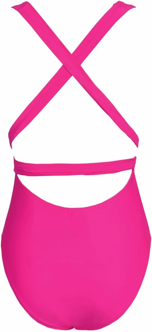 CUPSHE Women's One Piece Swimsuit Sexy Deep V Neck Bathing Suit Crisscross Back Self Tie