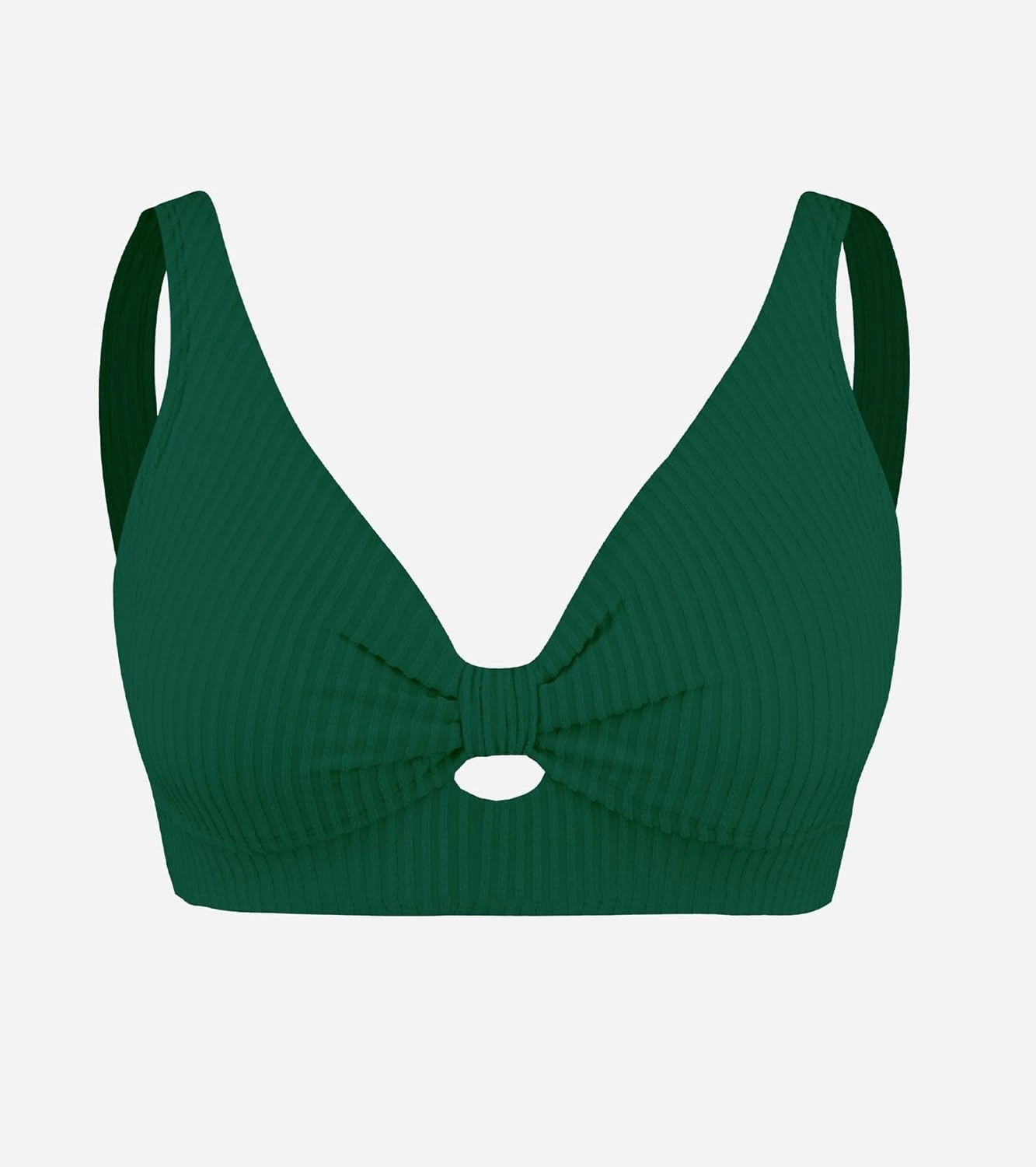CUPSHE Women Swimsuit Plus Size Bikini Top Ribbed Texture Knotted Front Fixed Wide Straps No Bottom