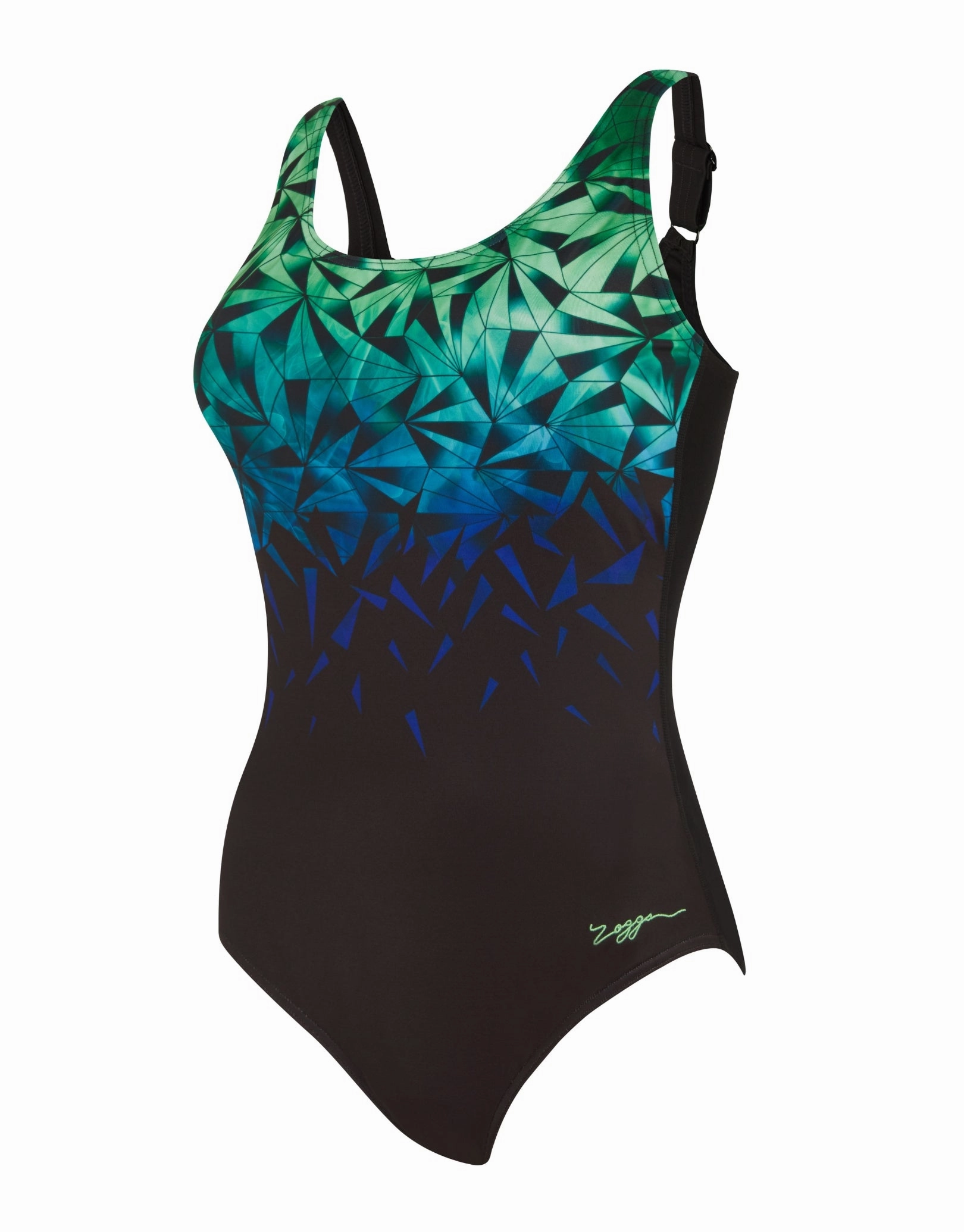 Cyber Adjustable Scoopback Swimsuit - Blue/Black