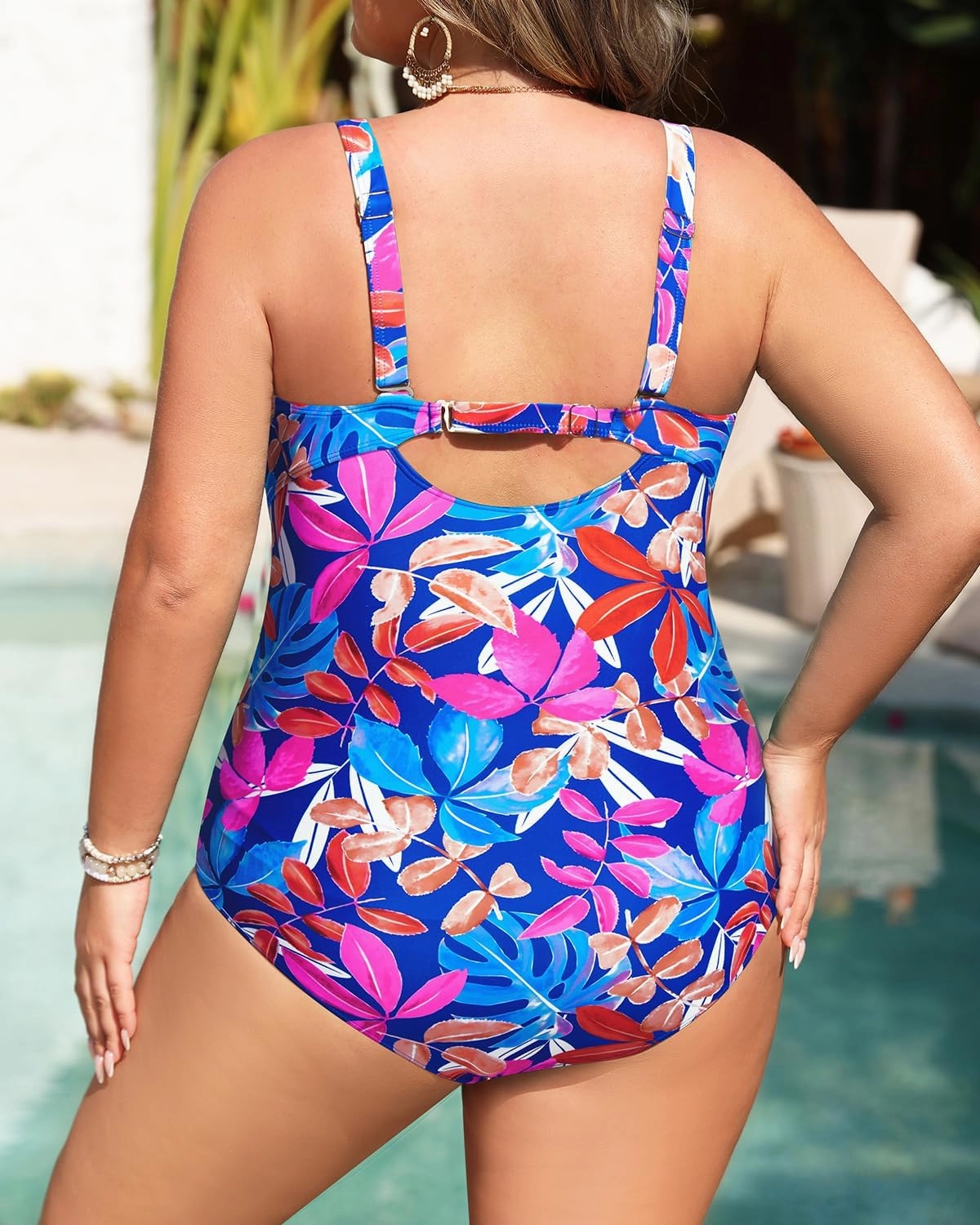 Daci Plus Size One Piece Swimsuit - Women's Tummy Control Bathing Suit Retro Full Coverage Swimwear 2025