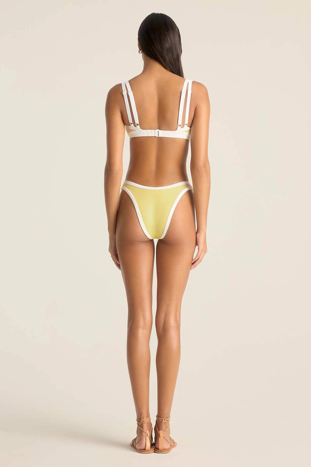 Dawn High Leg Bottom - Banana Cream Beachside Terry