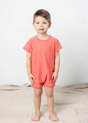 Deep Coral | Mini Shorties Rashguard (Unisex)