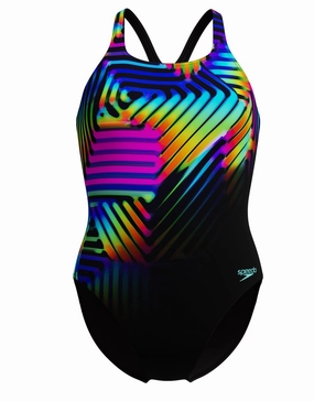 Digital Placement Medalist Swimsuit - Black/Multi