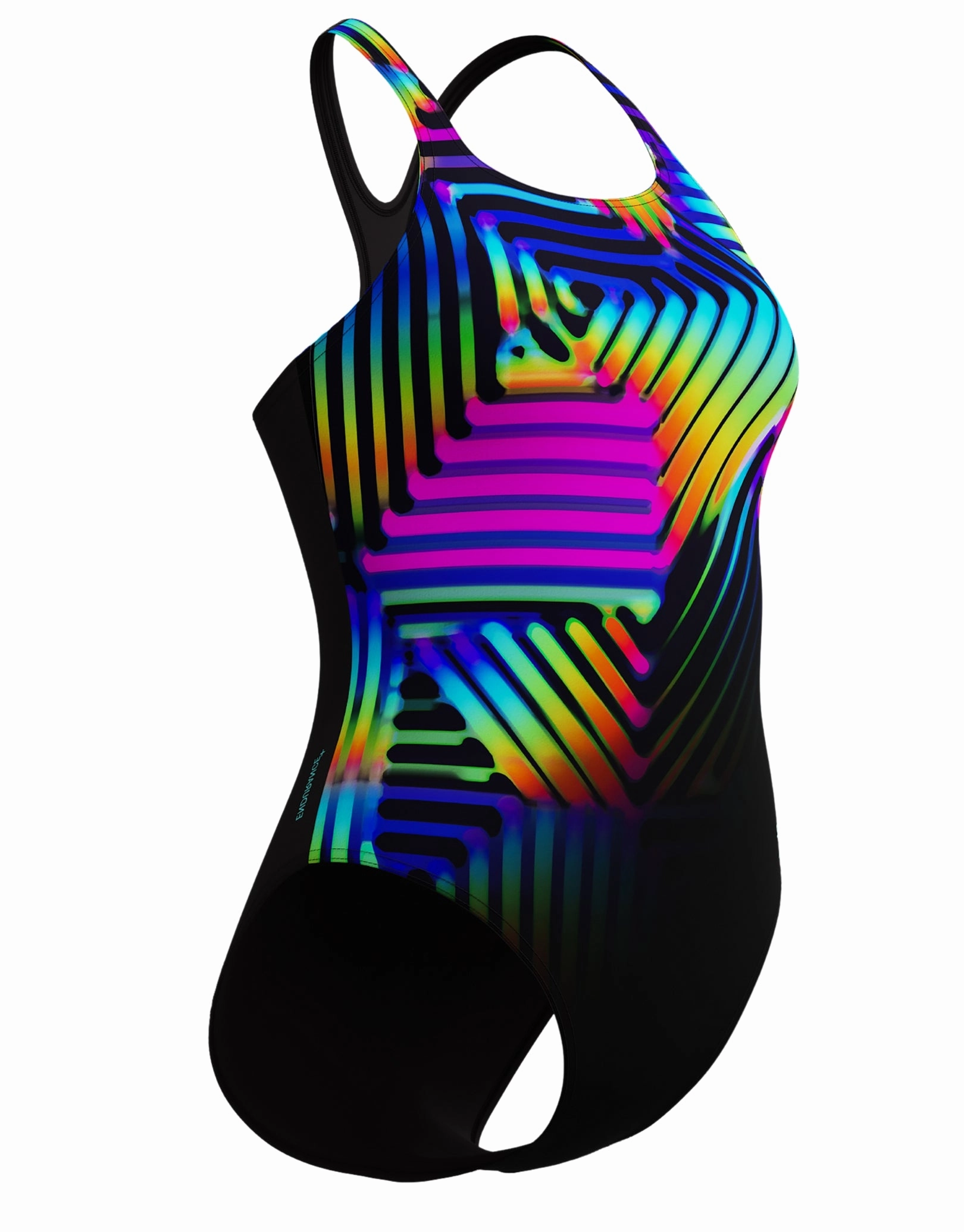 Digital Placement Medalist Swimsuit - Black/Multi