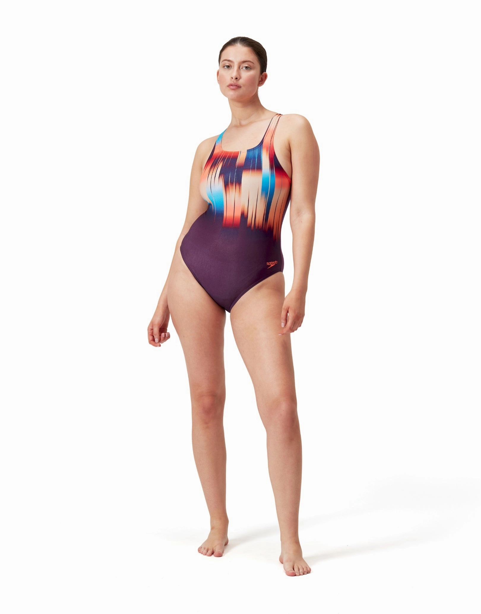 Digital Placement Medalist Swimsuit - Purple/Orange