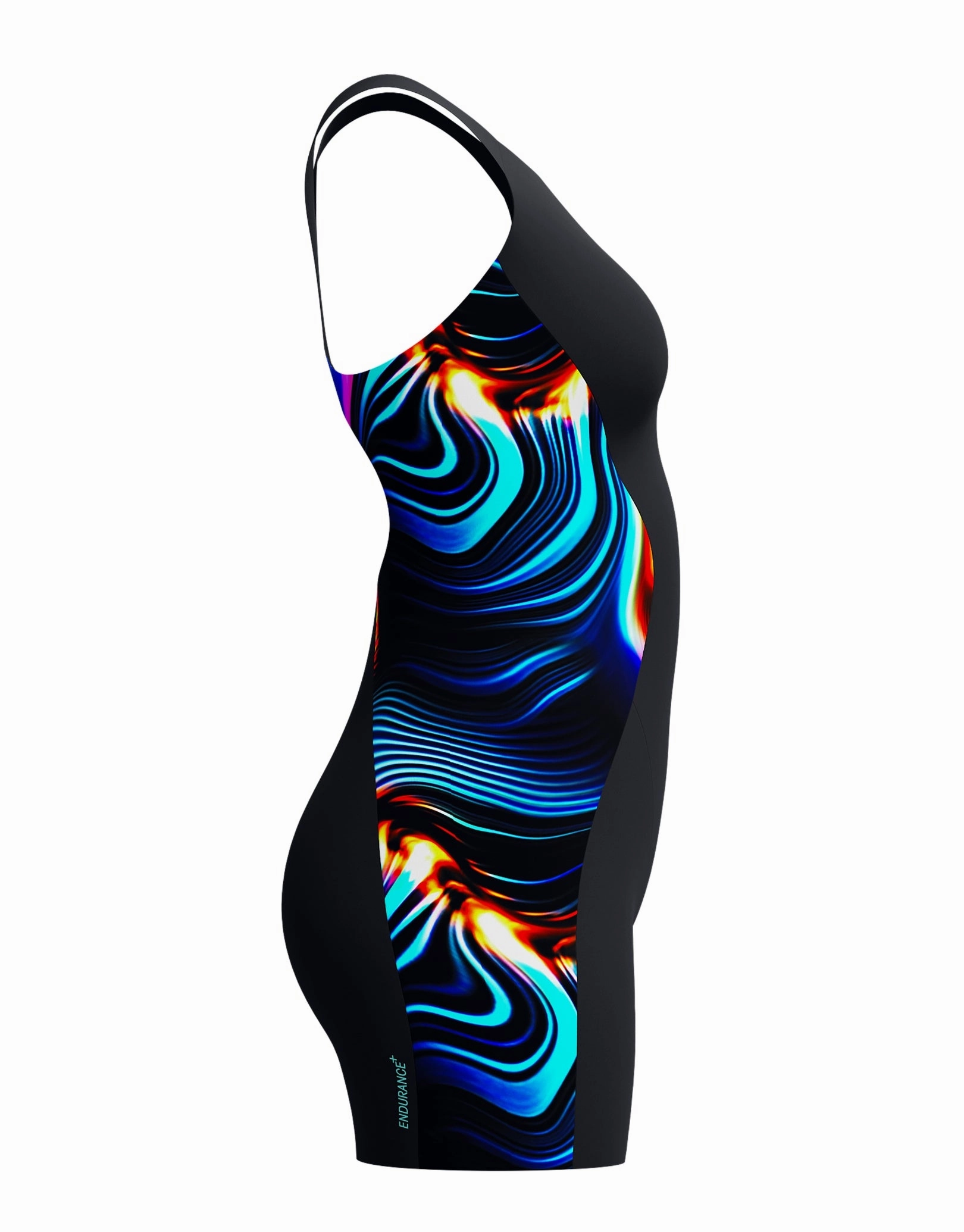 Digital Printed Legsuit - Black/Blue
