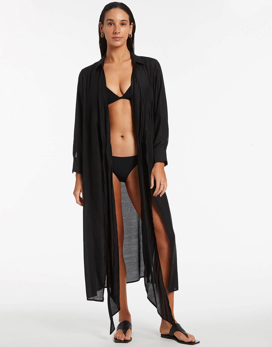 Dorsay Wrap Kaftan - Black
