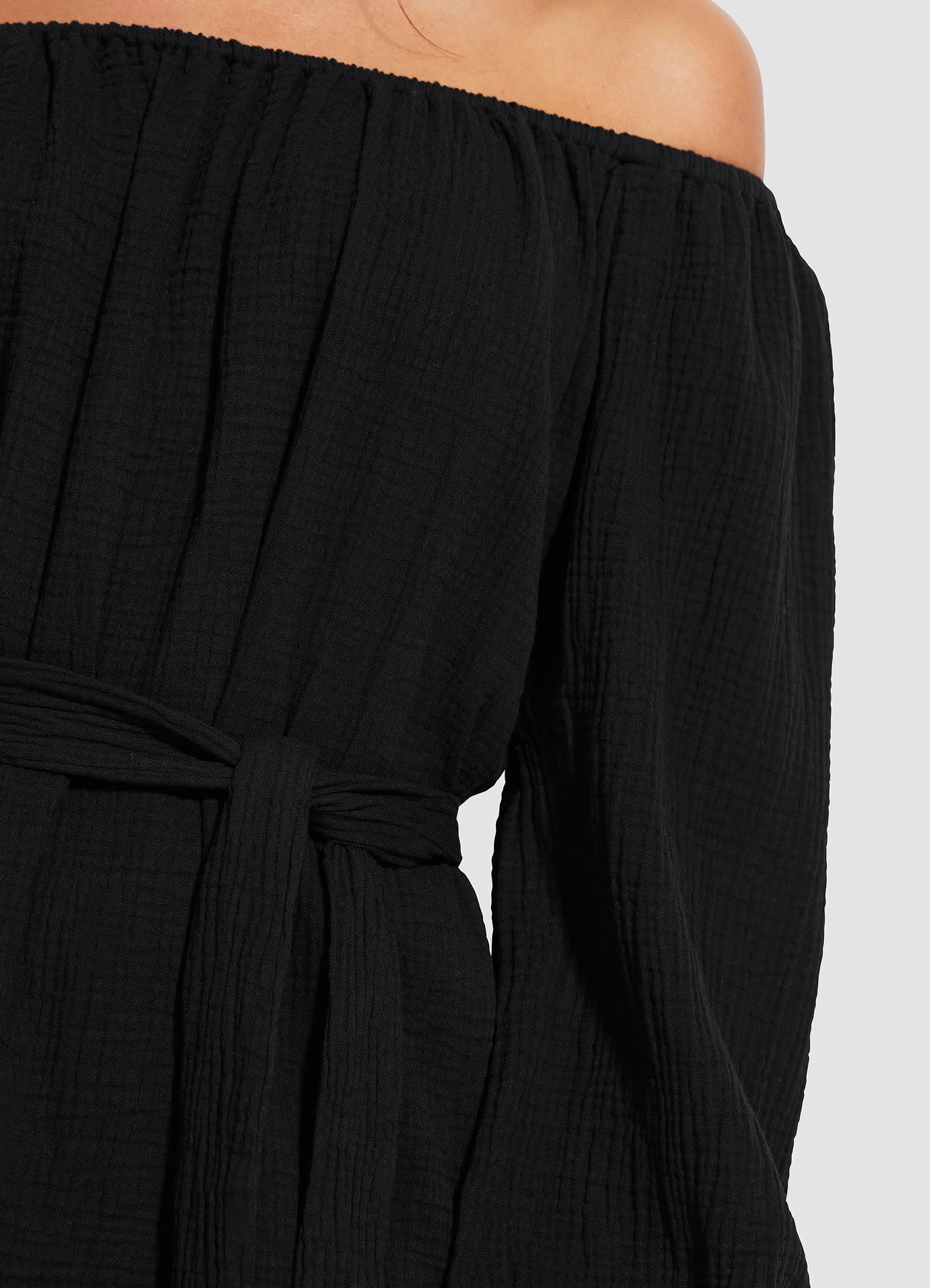 Double Cloth Summer Cover Up  - Black