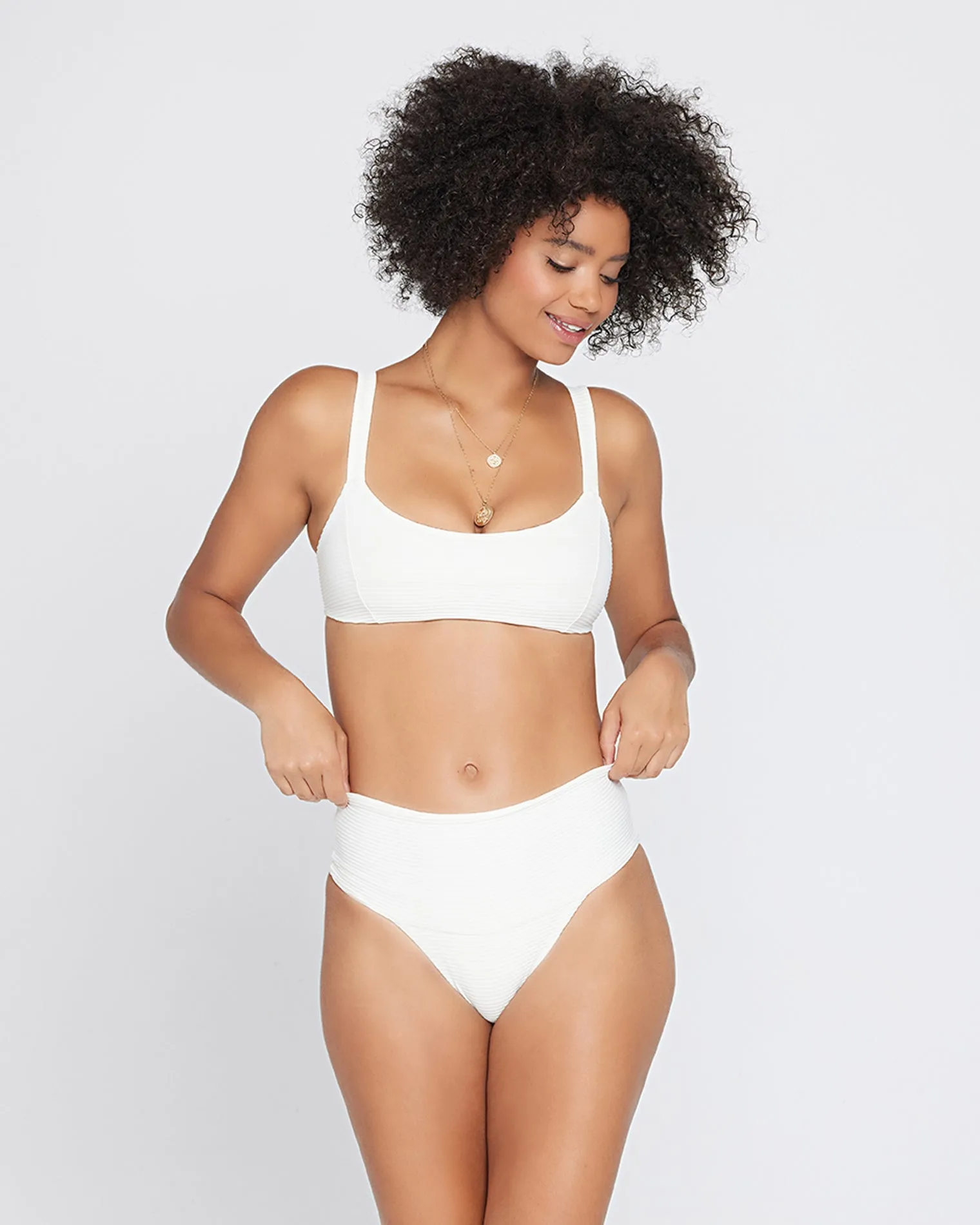 Eco Chic Repreve Desi Bikini Bottom - Cream