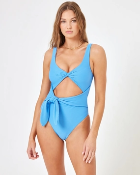 Eco Chic Repreve Antigua One Piece - Cornflower