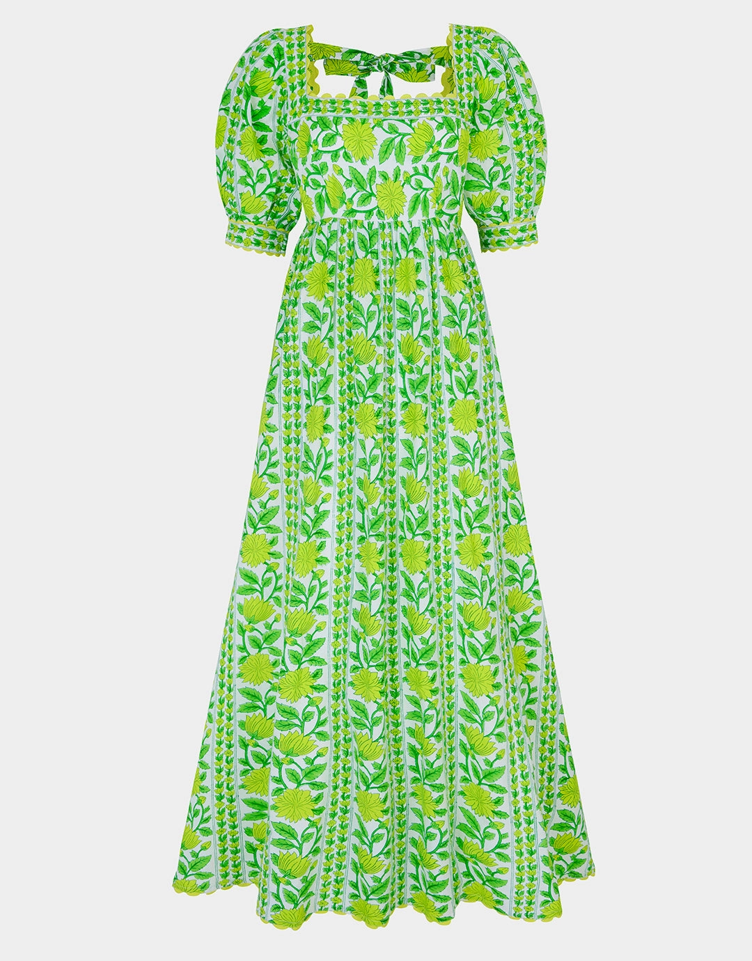 Elizabeth Dress - Lime Border
