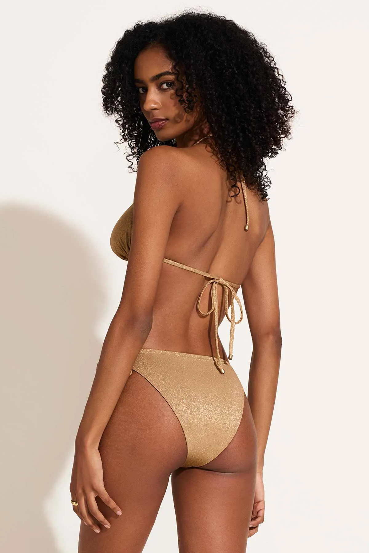 Elle Tie Side Bottom - Golden Glow Metallic
