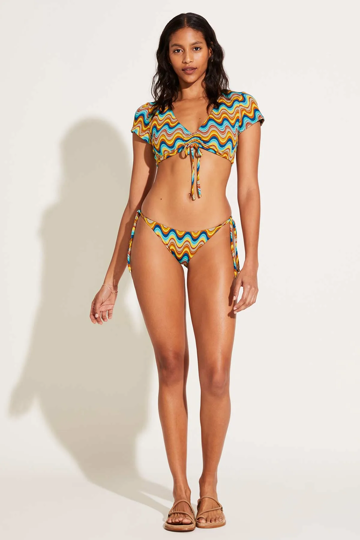 Elle Tie Side Bottom - Retro Wave Yarn Dye