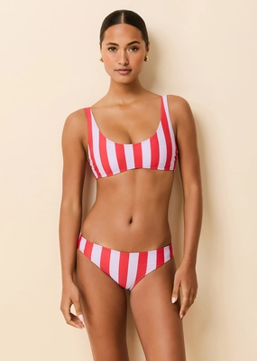 Elle Reversible Bikini Top Lipstick Red / Lavender