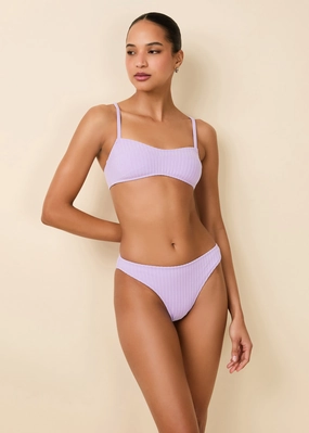 Elsa Ribbed Bikini Top Lavender