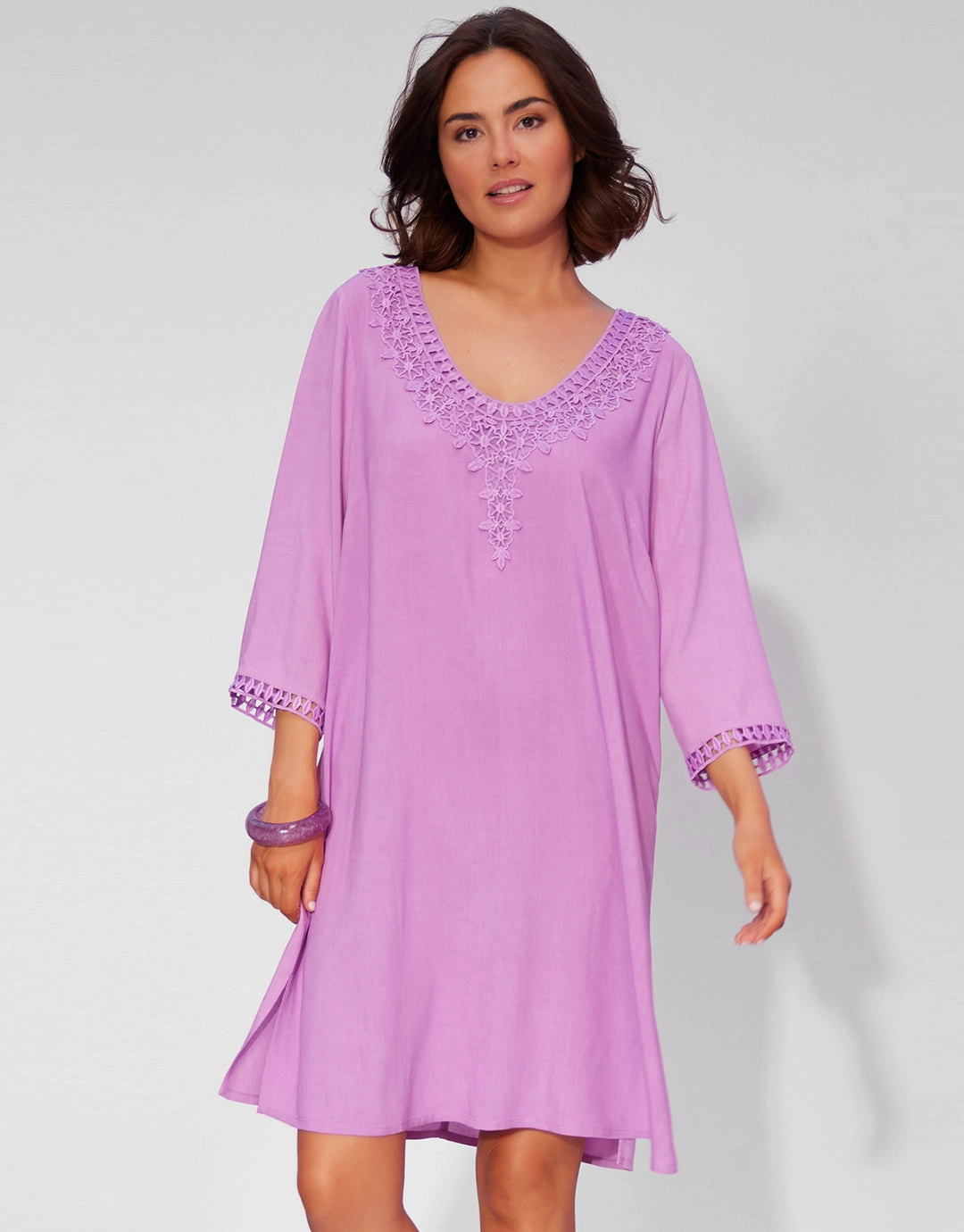 Embroidered Tunic - Violet