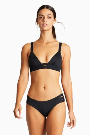 Emelia Triple Strap Bottom - Black EcoLux