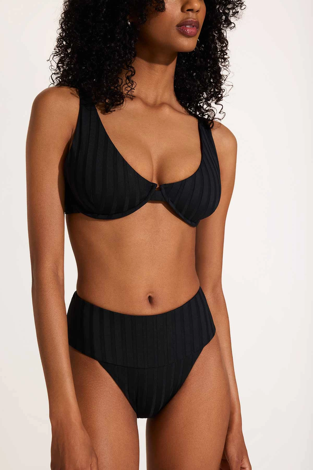 Emmi High Waist Bottom - Black SuperRib