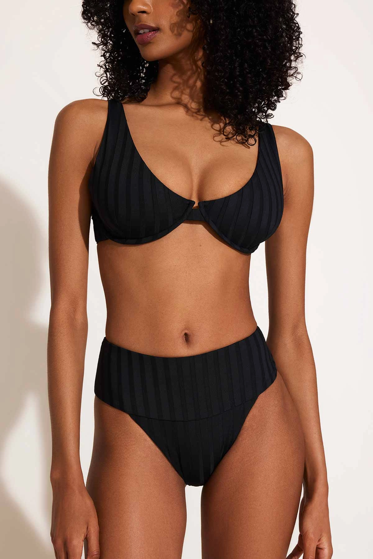 Emmi High Waist Bottom - Black SuperRib