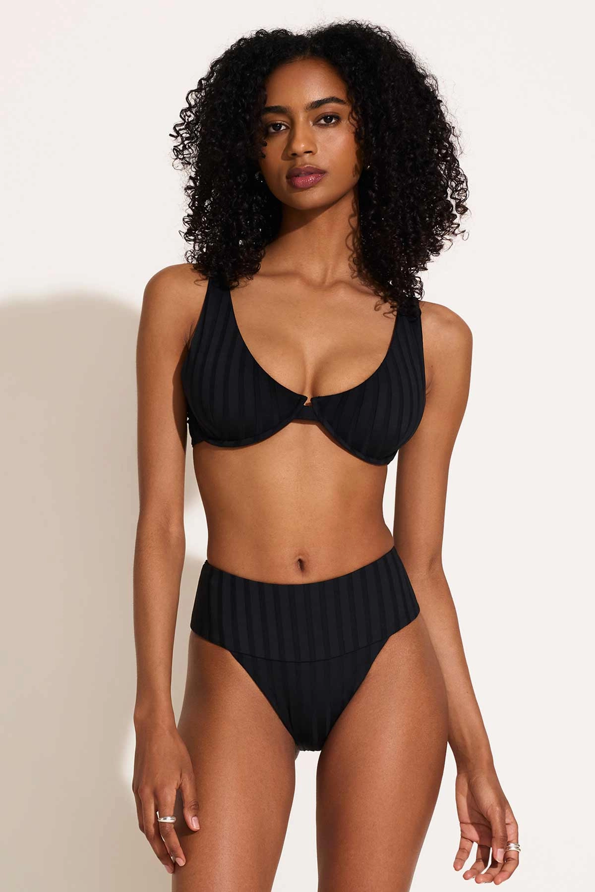 Emmi High Waist Bottom - Black SuperRib